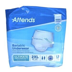 Attends Bariatric Incontinence Briefs Underwear Diapers Ultimate Absorbency 2XL